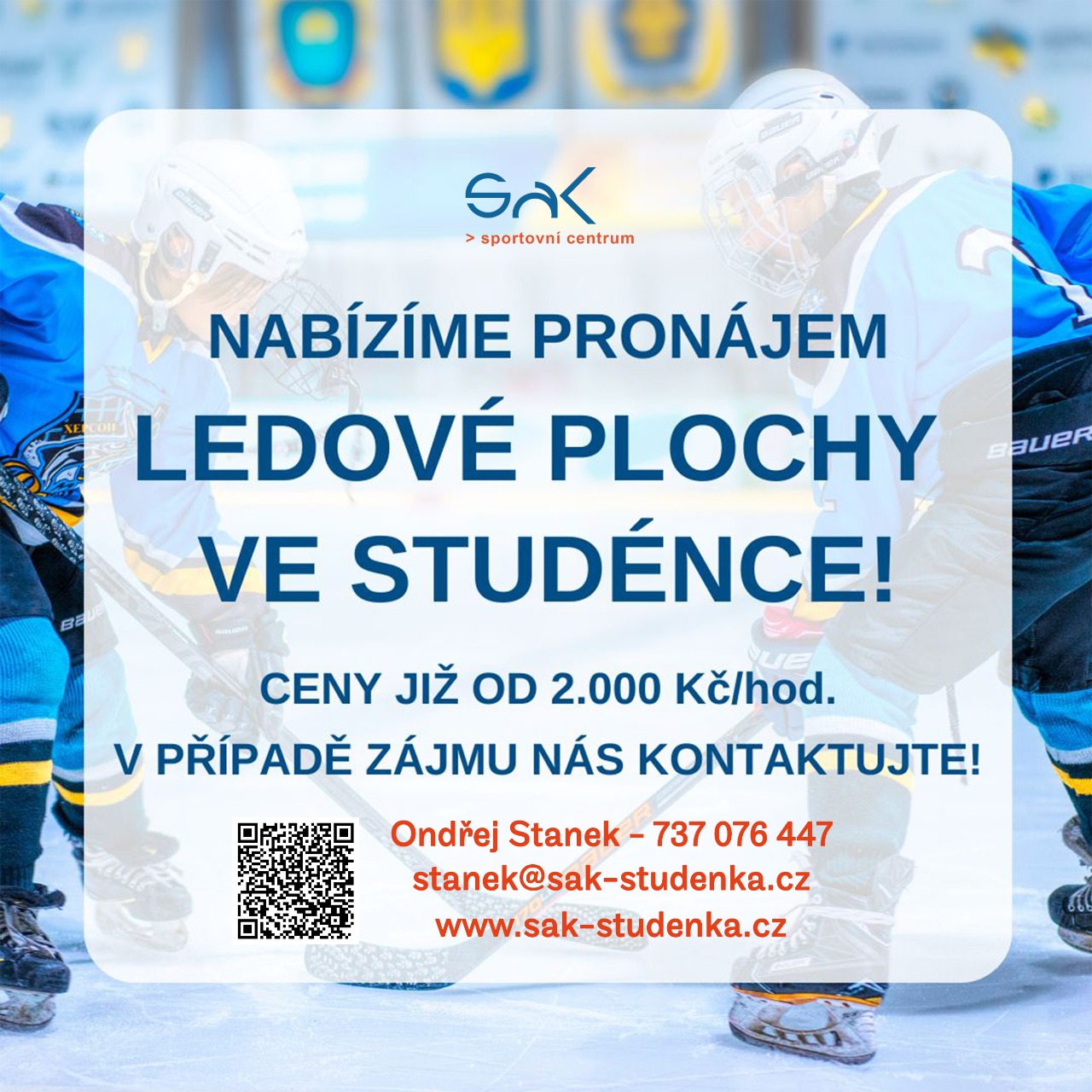 Pronájem ledové plochy ve Studénce