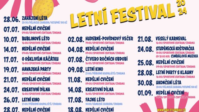 LETNÍ FESTIVAL -  Pohádková show s kouzelnicí Radanou